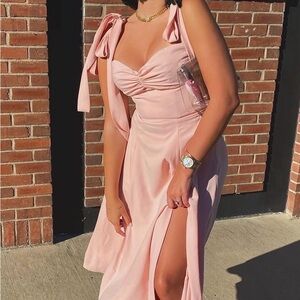 House of CB Tie-Shoulder Midi Dress